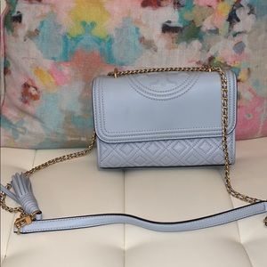 Tory Burch powder blue Fleming purse